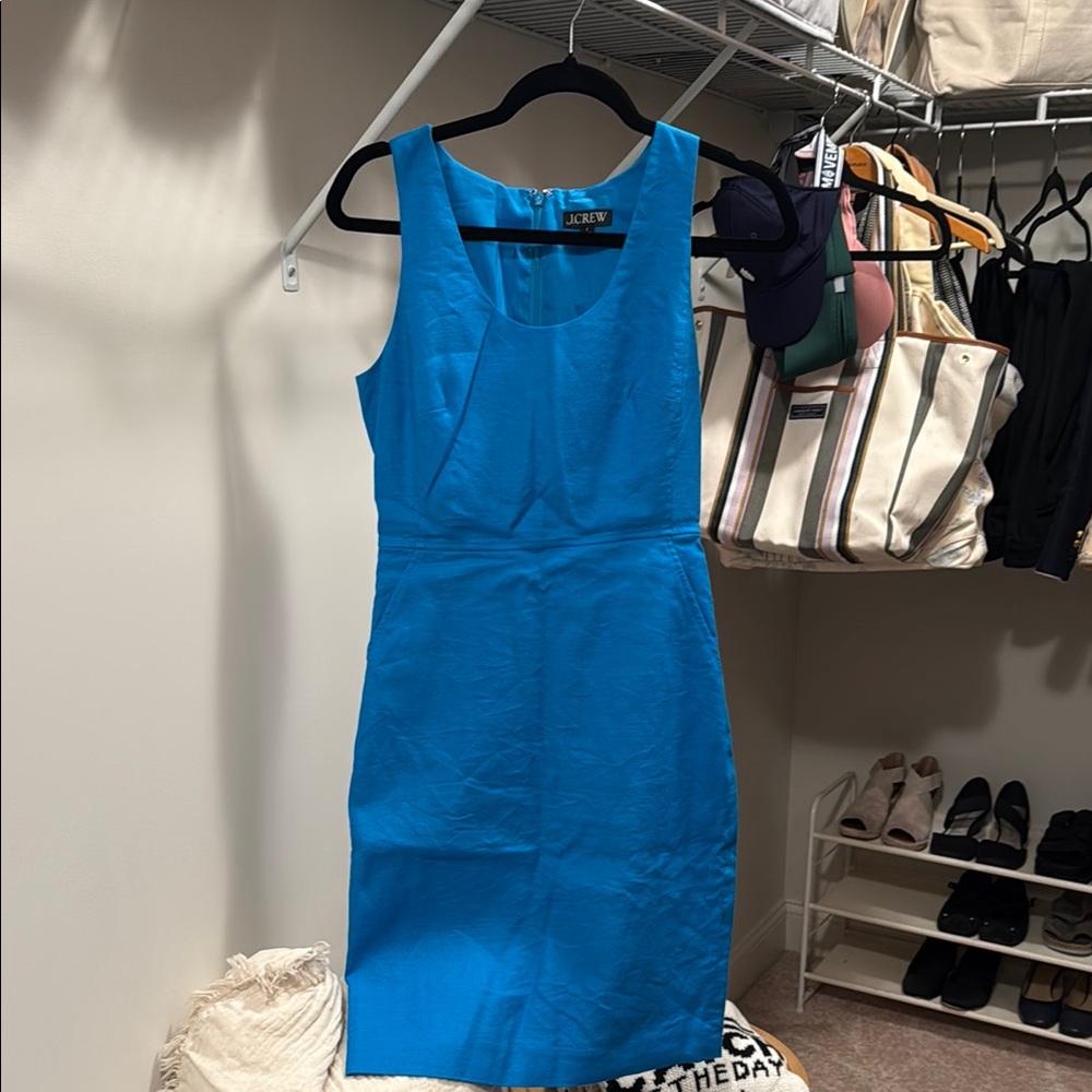 J. Crew linen Adriatic Sea Sleeveless Dress size 2
